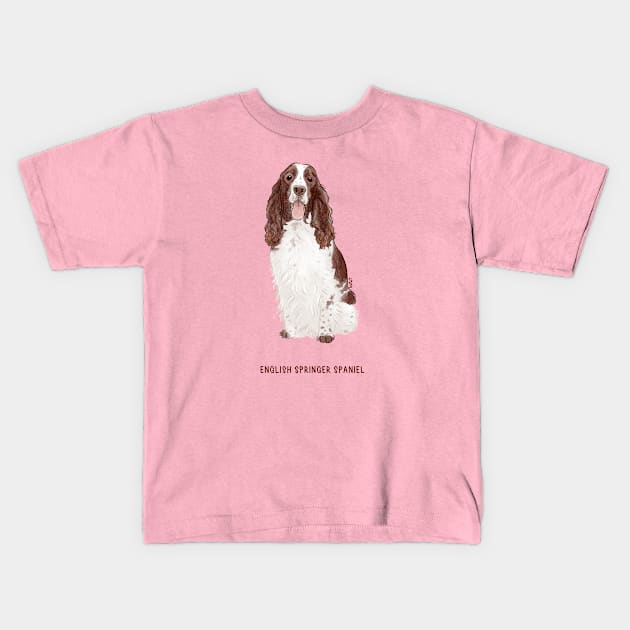 cute english springer spaniel dog Kids T-Shirt by kuinif